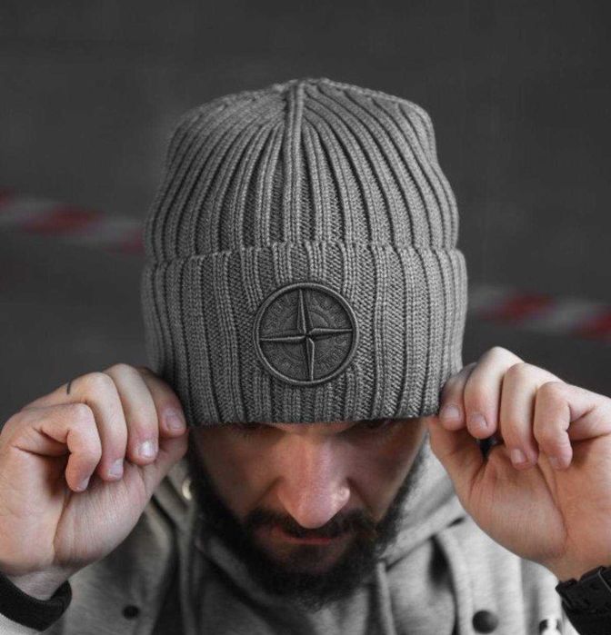 Шапка Стон Айленд Шапка Stone Island сіра