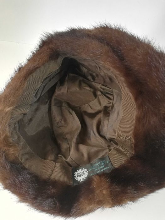 Beret w stylu retro norka futro naturalne