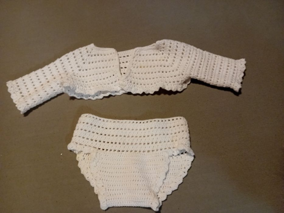 Ubranko do chrztu szydełkowe plus gratisy