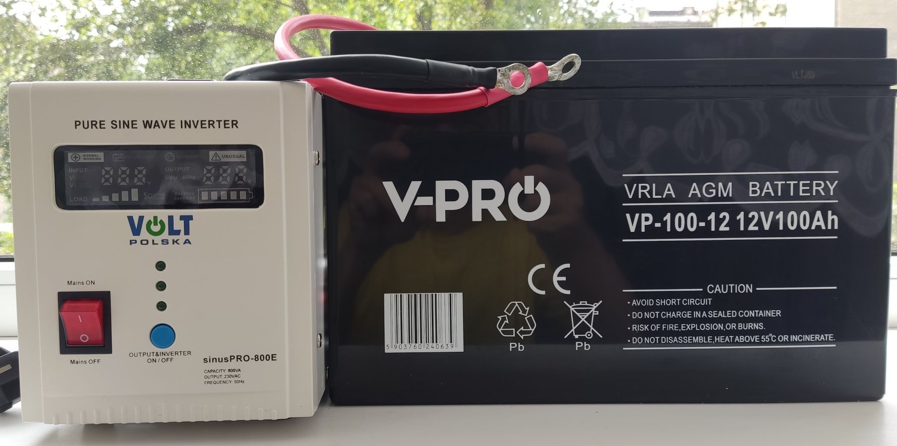 ДБЖ VOLT POLSKA 800W або KEMOT 2000+Акумулятор AGM V-PRO 100Ah