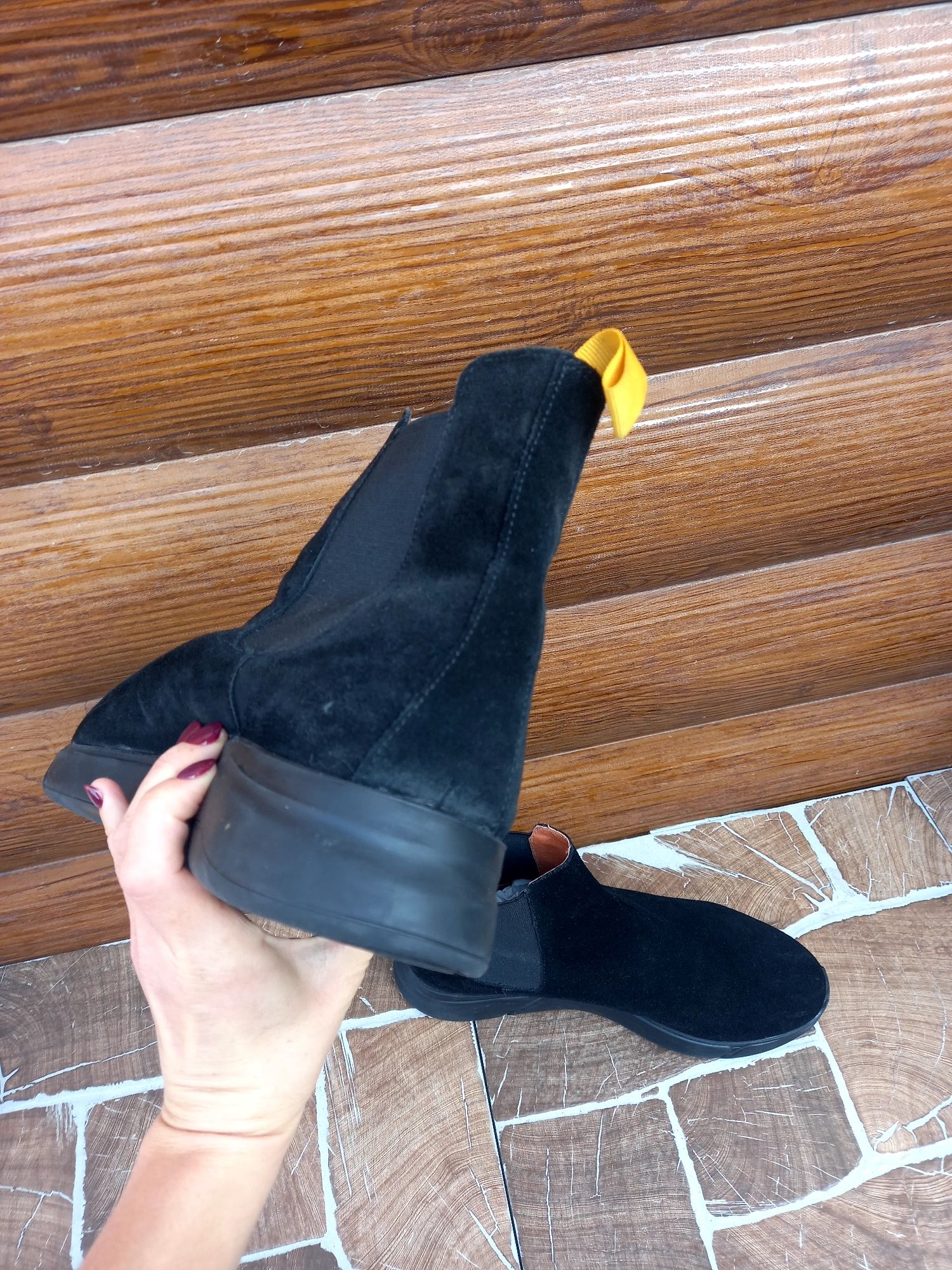 Черевики жіночі ботинки осінні натуральний замш 44,5  45 розмір