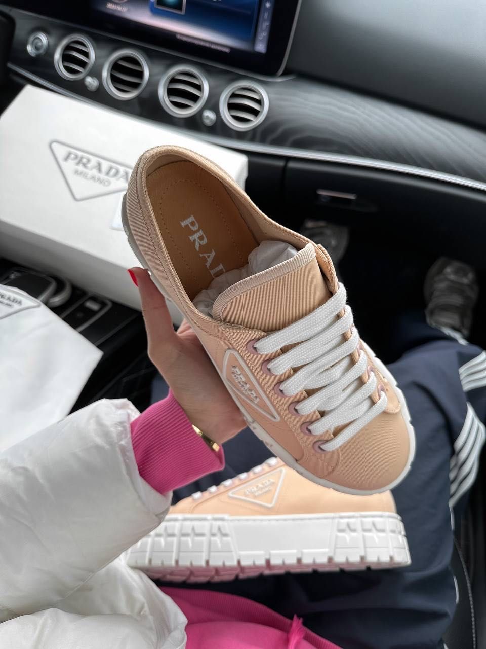 Double Wheel Nylon Gabardine Peach Buty damskie trampki 36-40