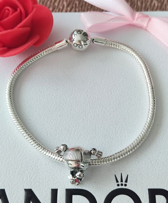 Bransoletka Pandora Moment's plus pierścionek i charm's S925