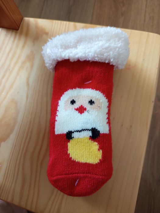 Skarpetki niemowlęce świąteczne nowe ciepłe grube z Mikołajem Boże Nar
