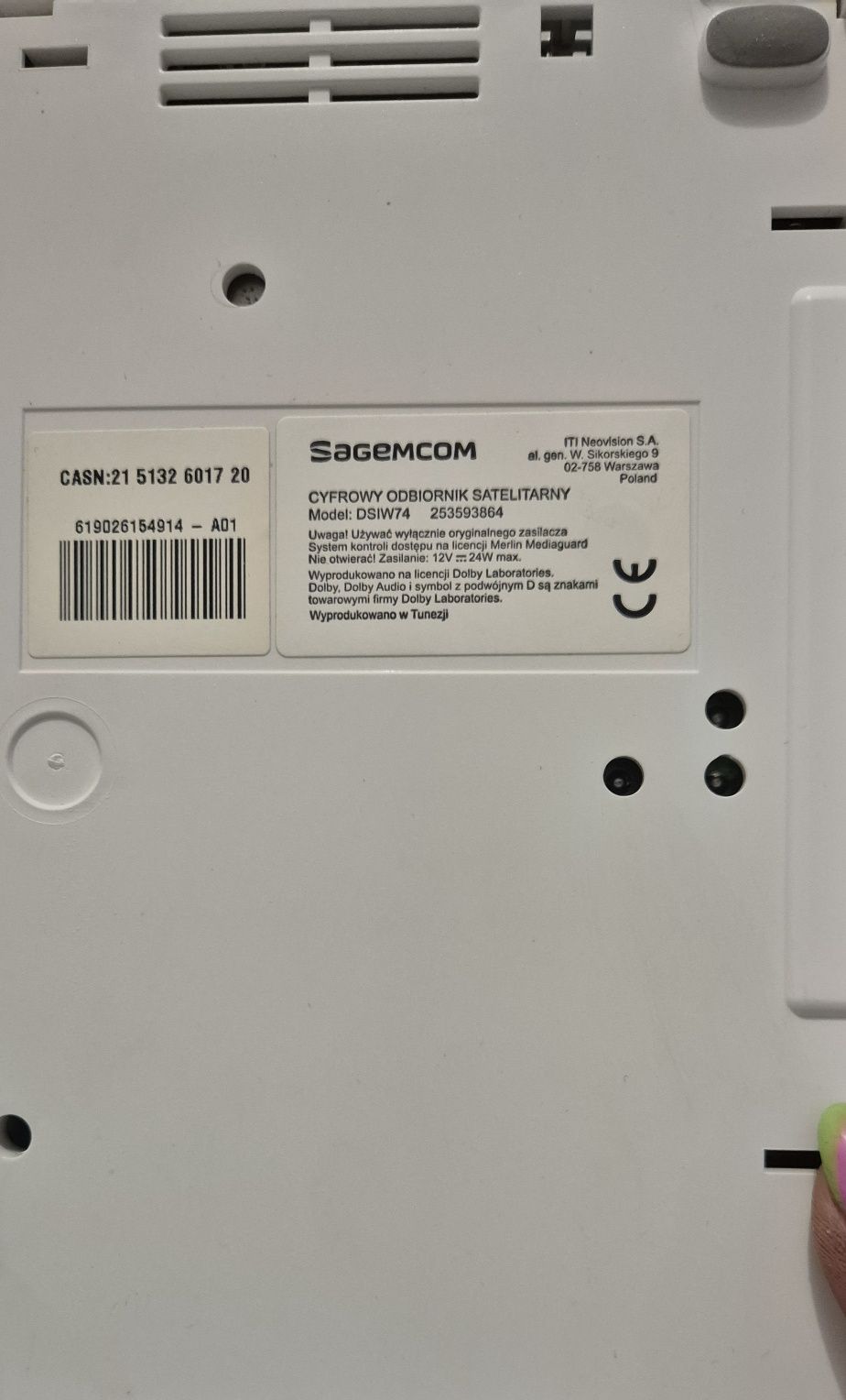 NOWY Dekoder NC+ SAGECOM DSIW74 wifibox +