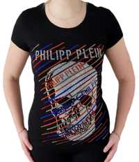 Koszulka damska Philipp Plein Skull Zdobiona