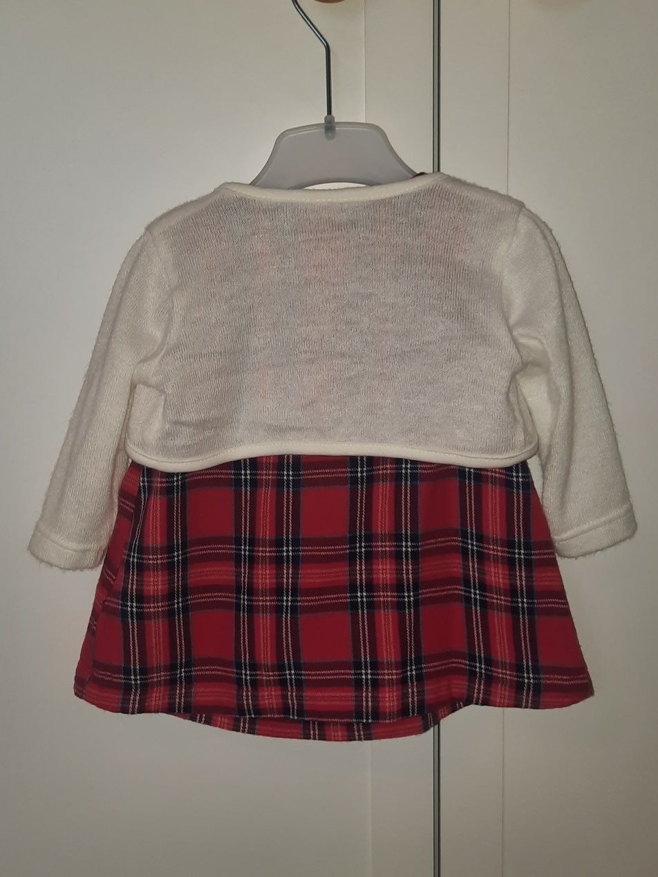 Klasyczna elegancka sukienka w kratę + bolerko rozm. 62