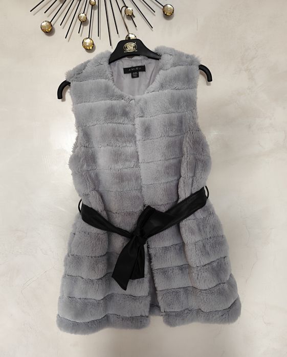 Kamizelka amisu bezrękawnik puszysty moher miś 36