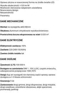 Lampa uliczna Lug Traffik Led