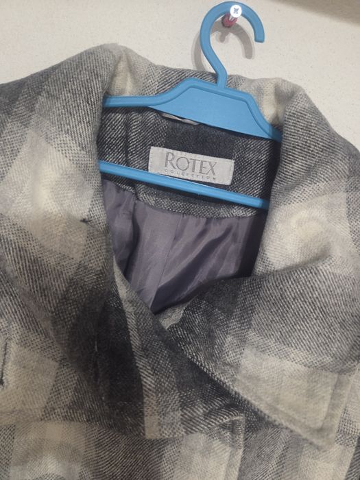 Płaszcz w krate wełna xs