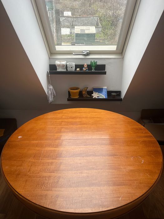 Okrągły drewniany stół 100 cm, rozkładany 100x145