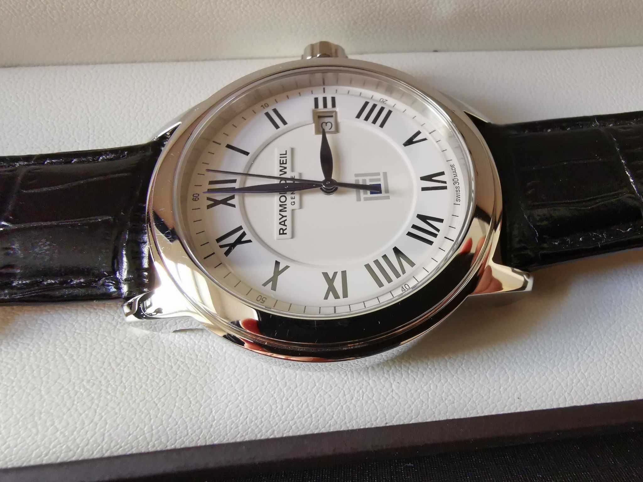 Zegarek męski Raymond Weil  5578 nowy, skórzany pasek.