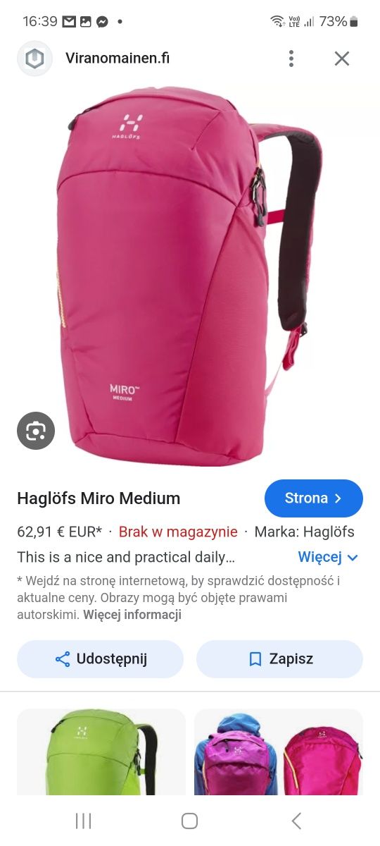 Haglöfs Miro medium plecak trekkingowy