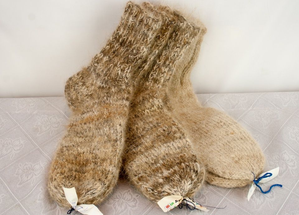 Самые тёплые носки из собачьей шерсти