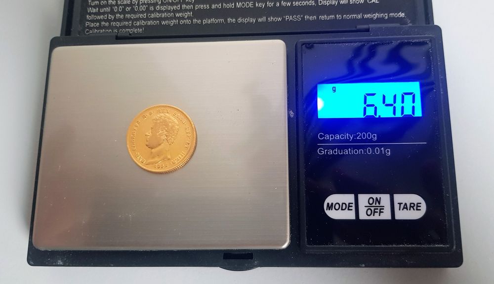 ZŁOTA MONETA 20 lirów Królestwo Sardynii 1834r Albert