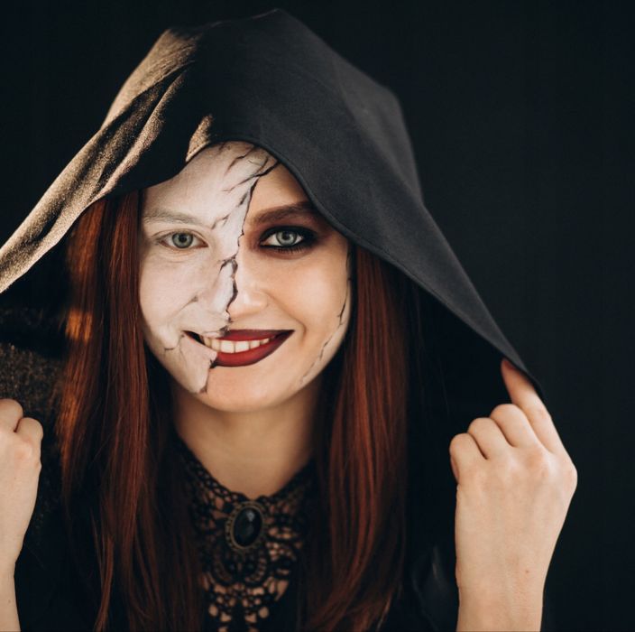 Peleryna Halloween Strój Kostium Przebranie Wampira Wiedźmy Czarodziej