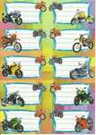 Naklejki na zeszyty motocykle nalepki na zeszyty motor 10 szt.