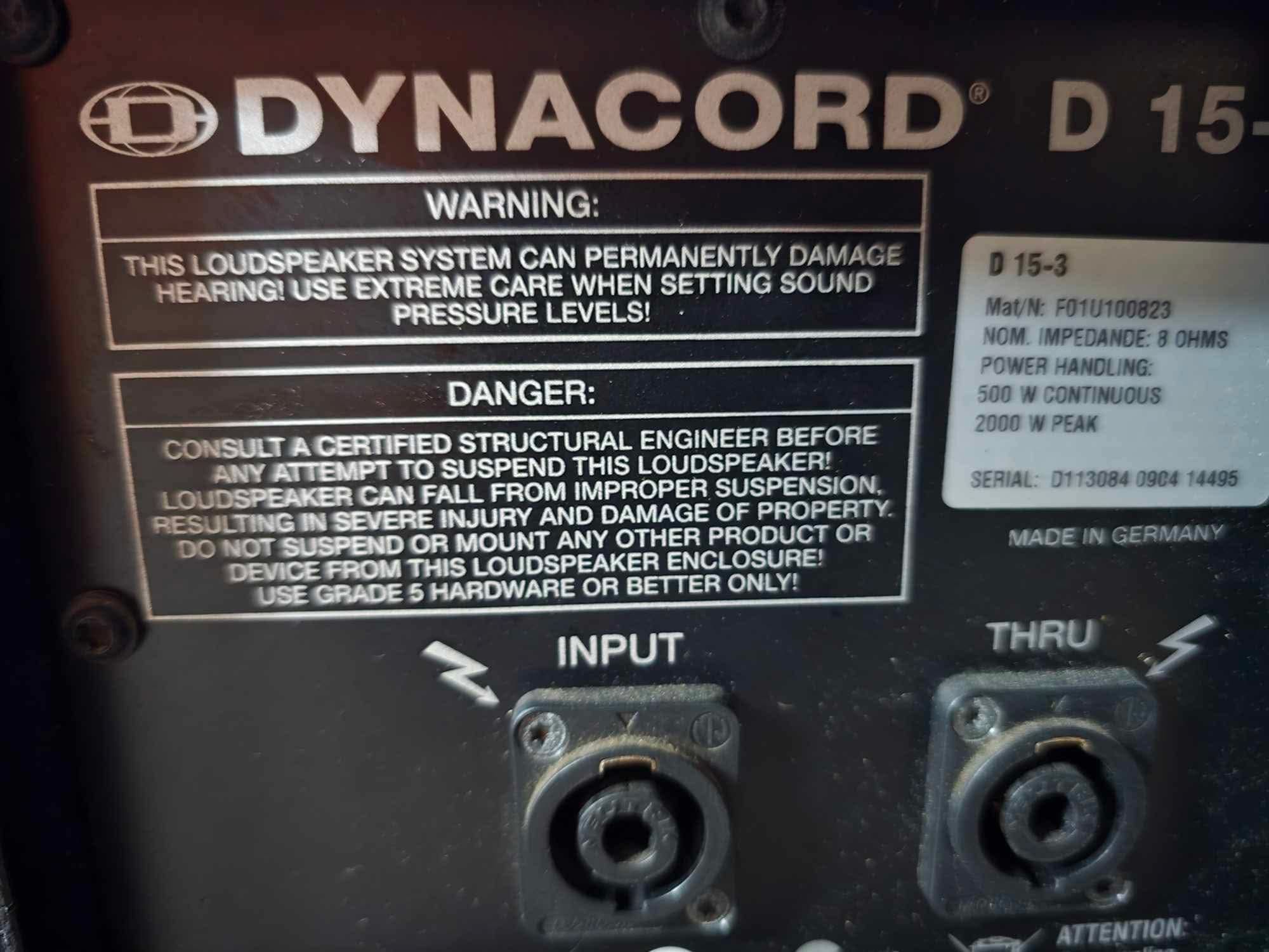 Głośniki/kolumny Dynacord D15-3
