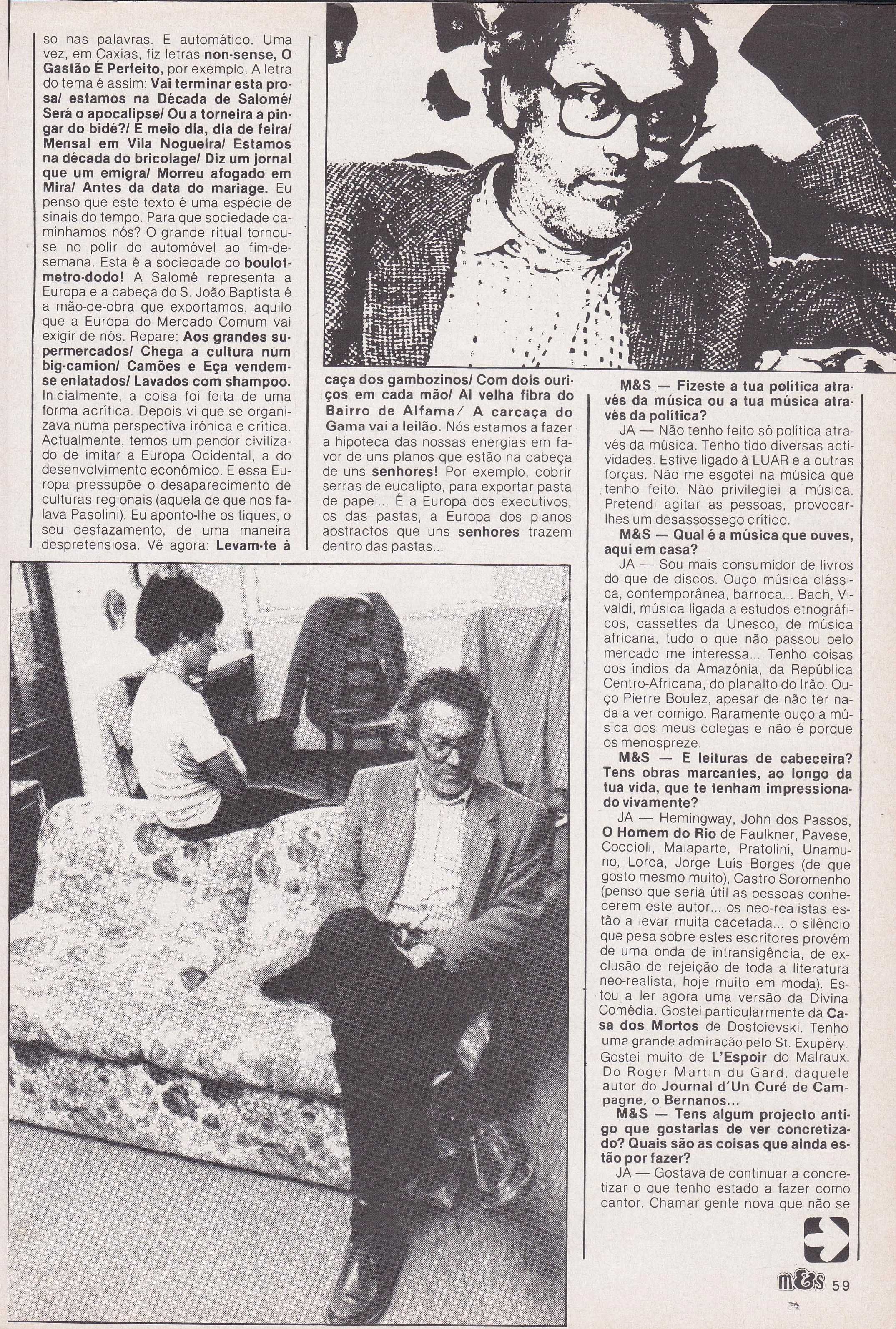 José Afonso	- - -		Música & Som	- - - - -	Revista