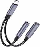 Adapter USB C Jack 3,5mm 2w1 Audio Ładowanie PD 60W DAC