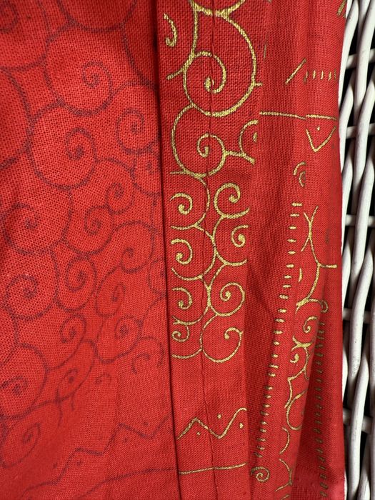 Świąteczne Boże Narodzenie Zasłony Czerwono-Złote - Komplet 2 Sztuki!