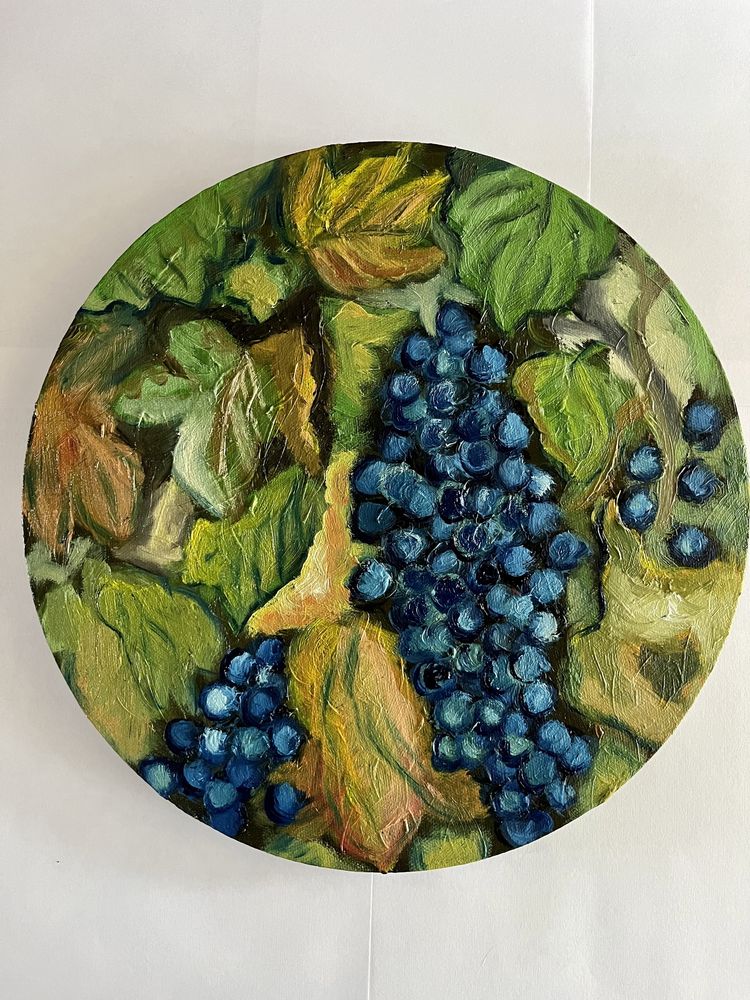 Obraz olejny na płótnie winogrona jesiennie
