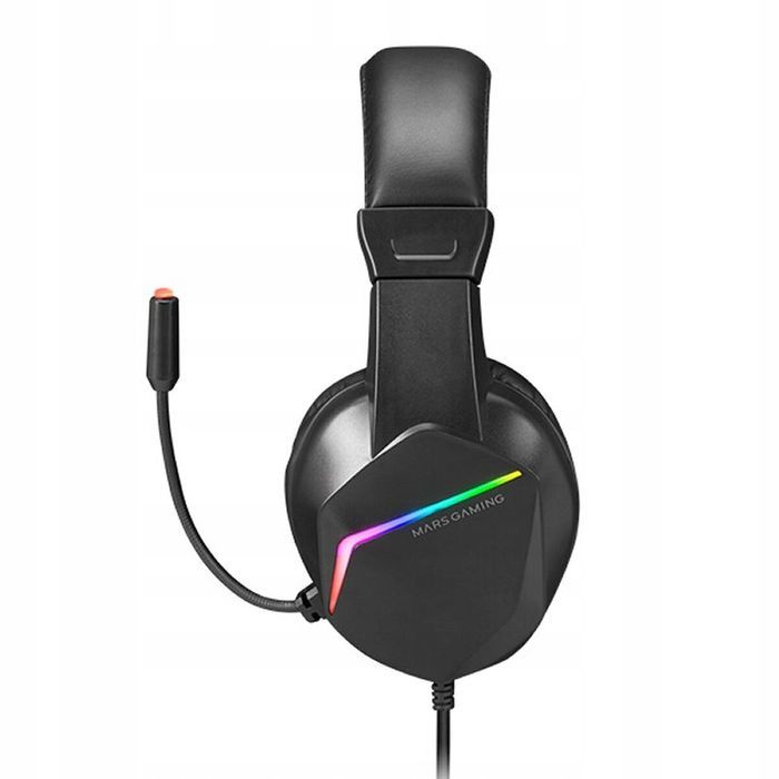 słuchawki nauszne mars gaming mh122 czarne mikrofon oświetlonie rgb