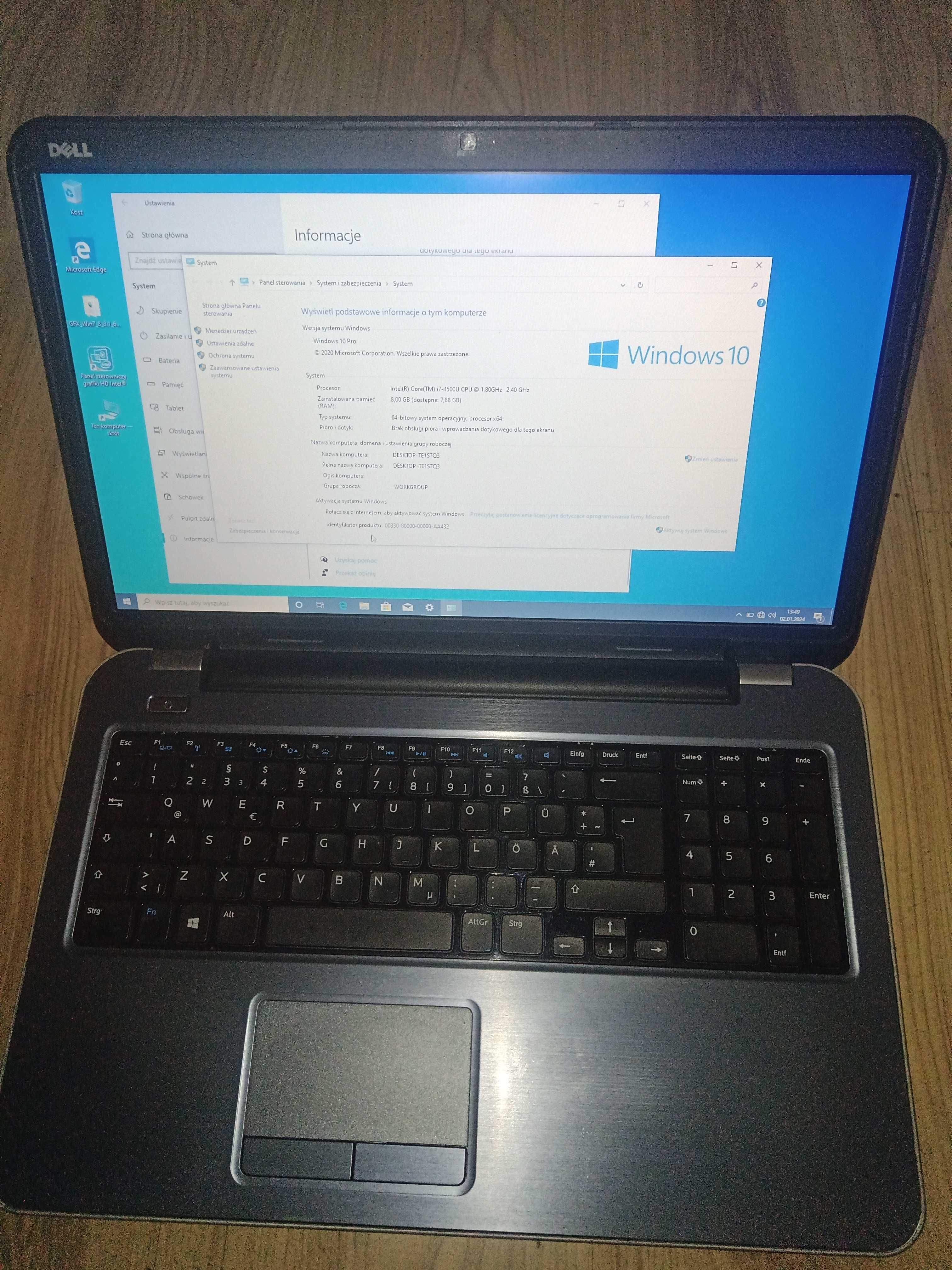 Laptop Dell model:Inspiron  17R-5737 proszę czytać dokładnie OPIS!