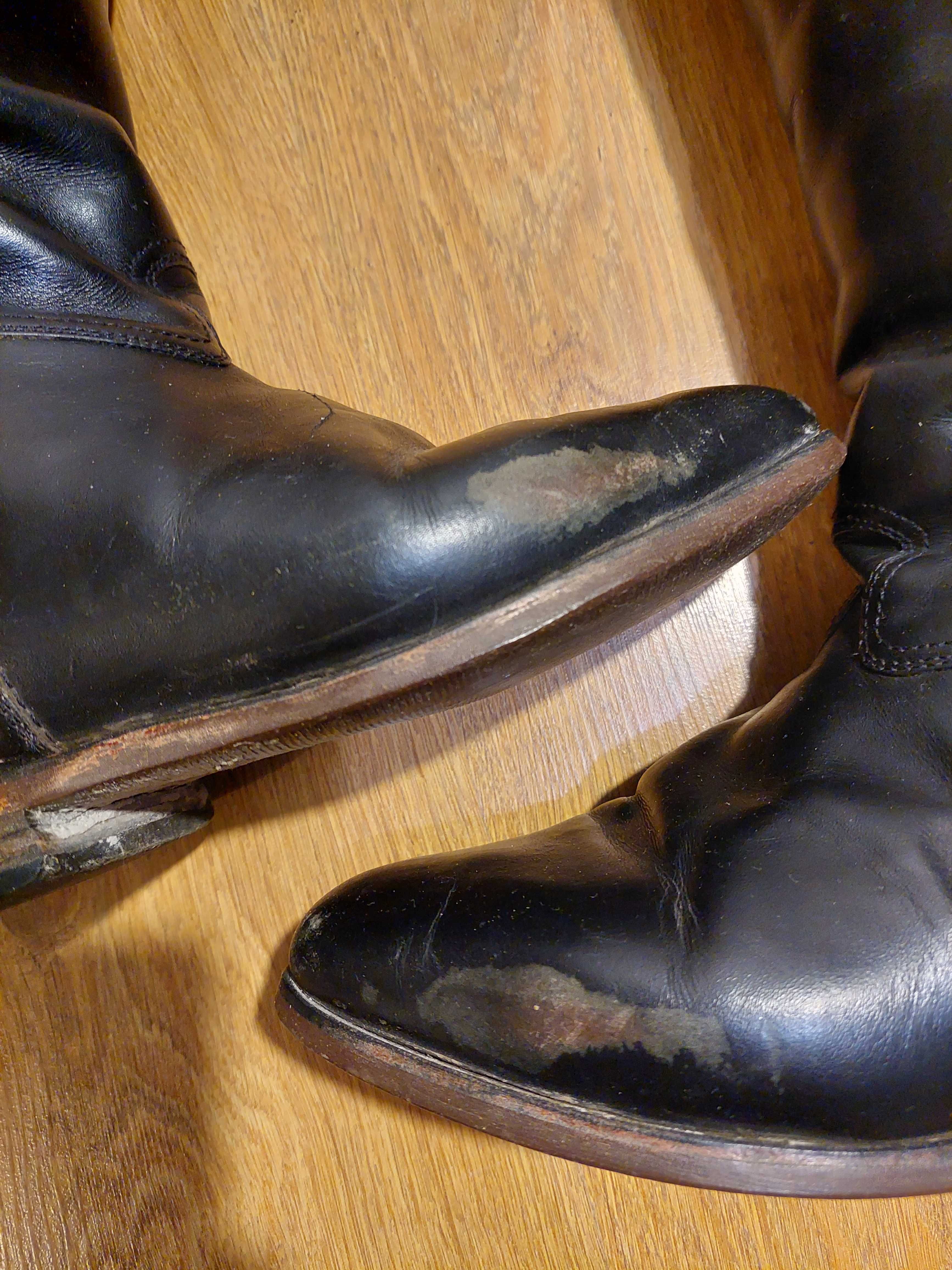 Skórzane buty jeździeckie oficerki r. 38/38,5