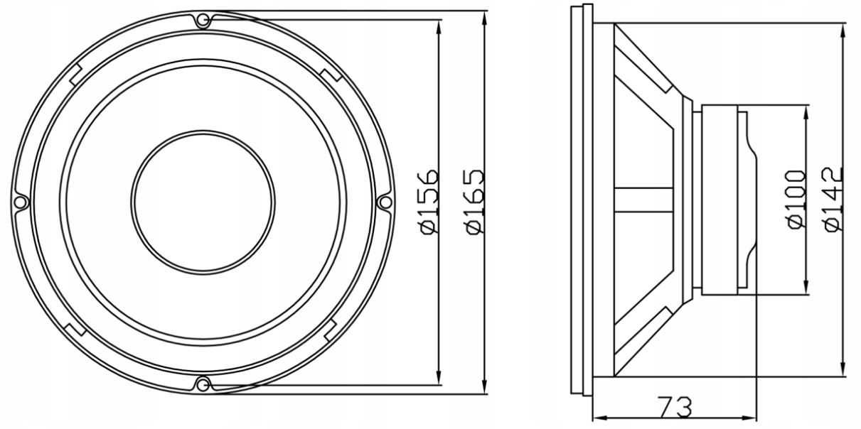 GŁOŚNIK Samochodowy Basowy 16,5cm SUBWOOFER 6,5" 200W BASS Niskotonowy