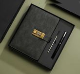 Блокнот щоденник з кодовим замком та ручкою Black