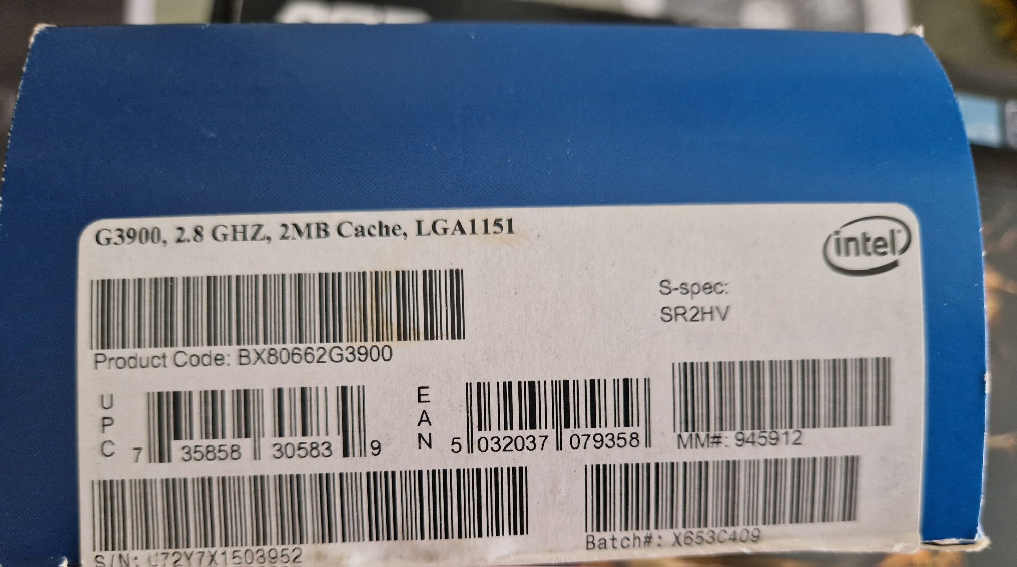 Processador cpu Intel Celerom G3900 2.8Ghz