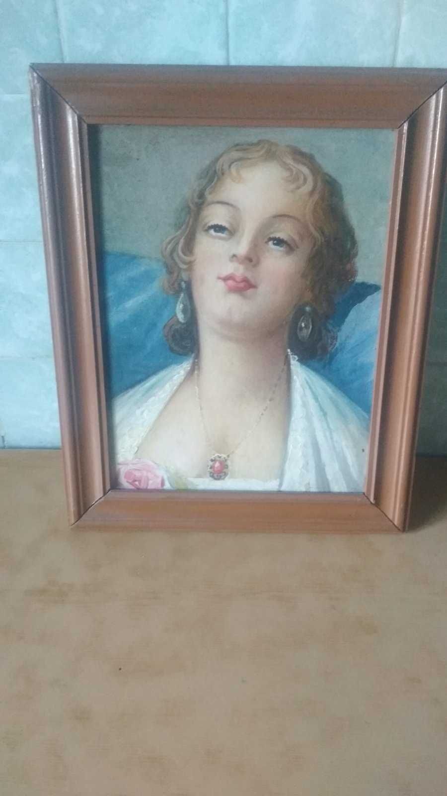 Картина живопись Дама с рубиновой подвеской 48х38 см