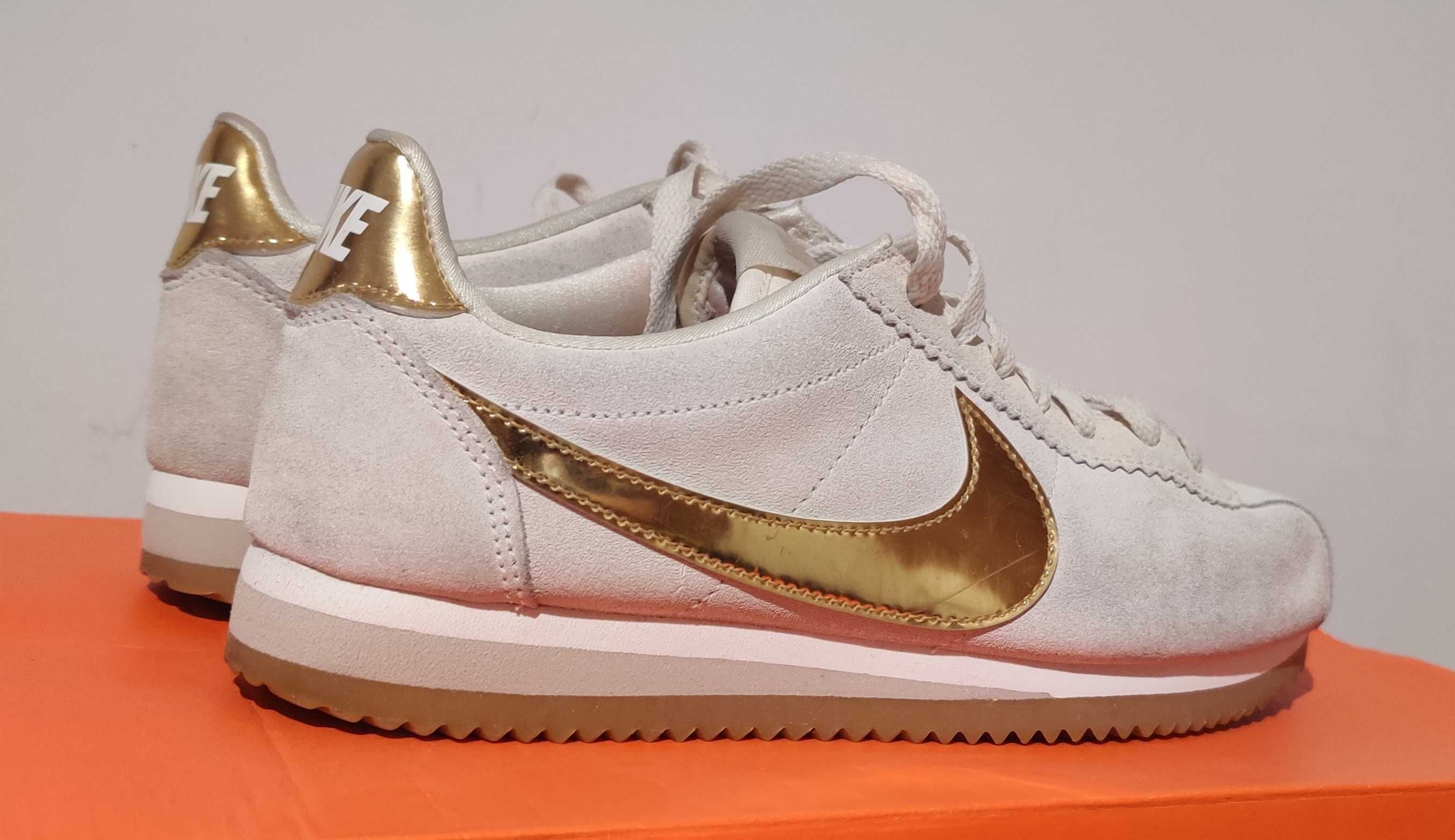 Nike Cortez 38 24cm skóra naturalna gold damskie okazja buty