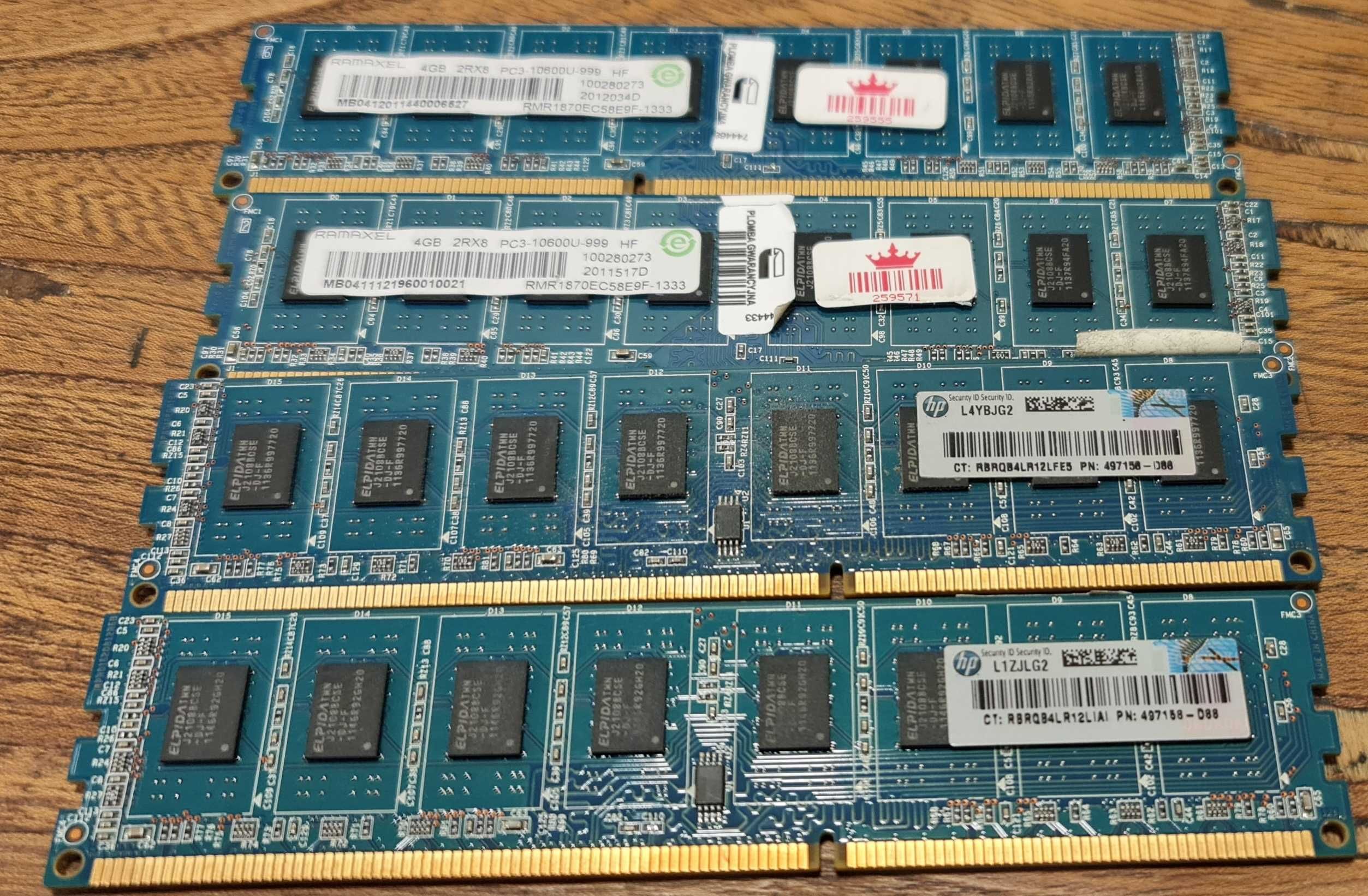 Pamięć RAM DDR3 16GB = 4x4GB 1333MHz