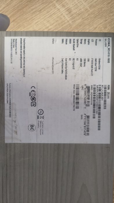 Планшет acer iconia w3 810 1600