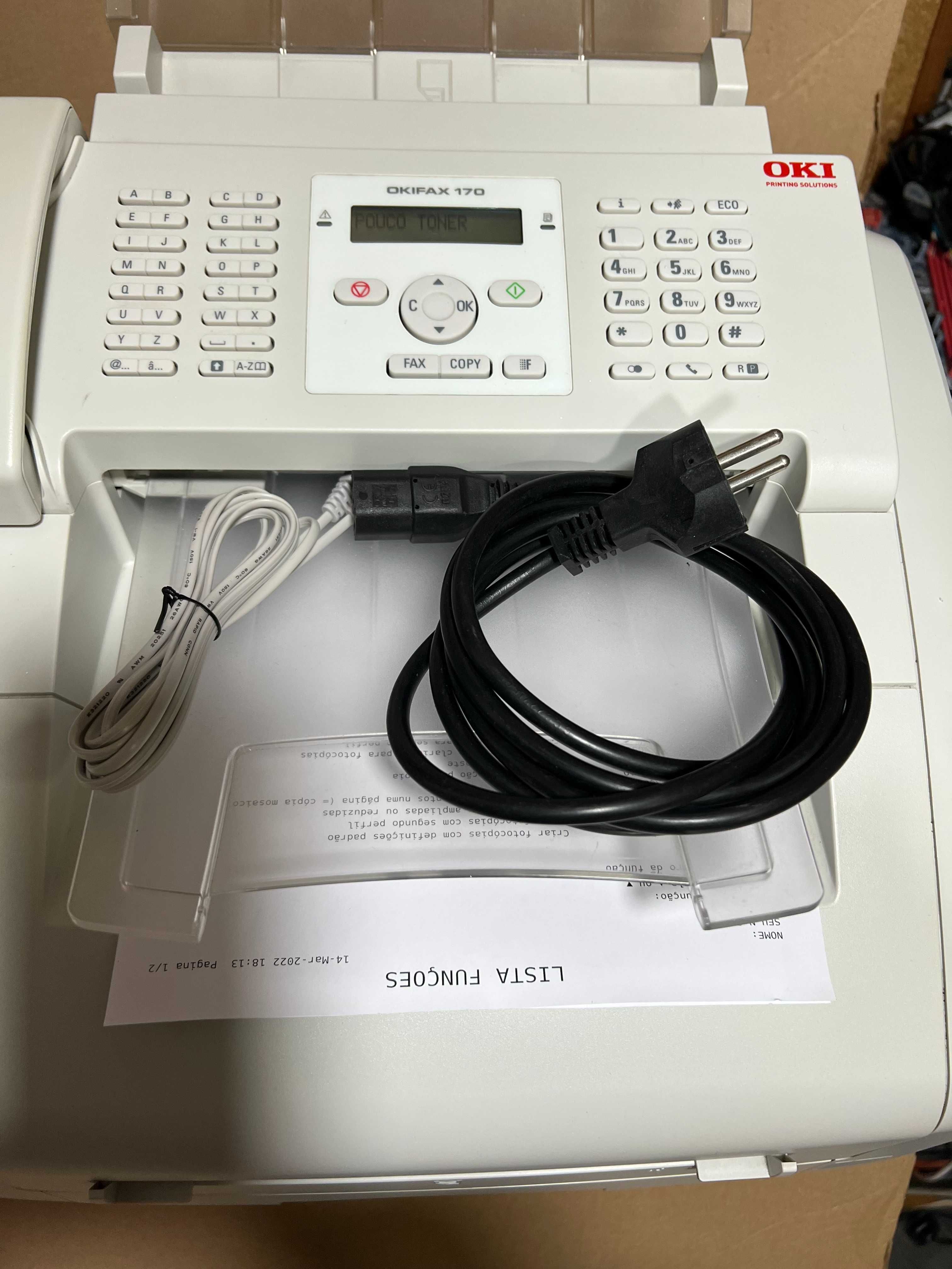 Fax OKIFAX 170  a toner com 21000 cópias