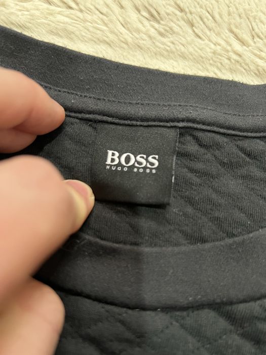 HUGO BOSS (M) джемпер свитшот мужской черный вафельный оригинал кофта