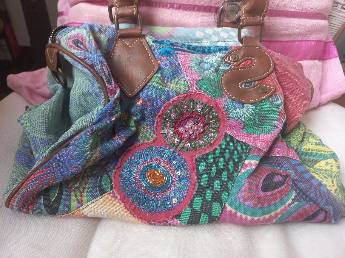 Torba w kształcie kuferka, z materialu, Desigual