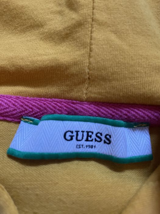 Bluza z kapturem Guess musztardowa damska r. L