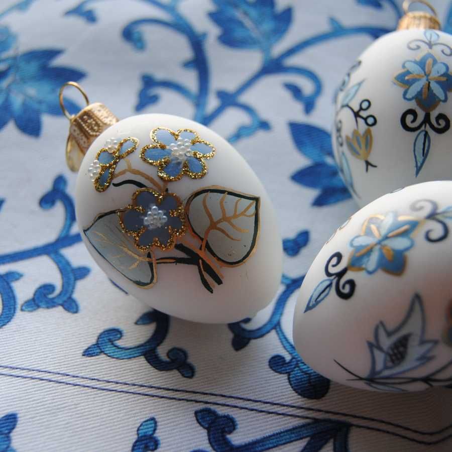 Mini jajko w kaszubskie wzory - bombka wielkanocna