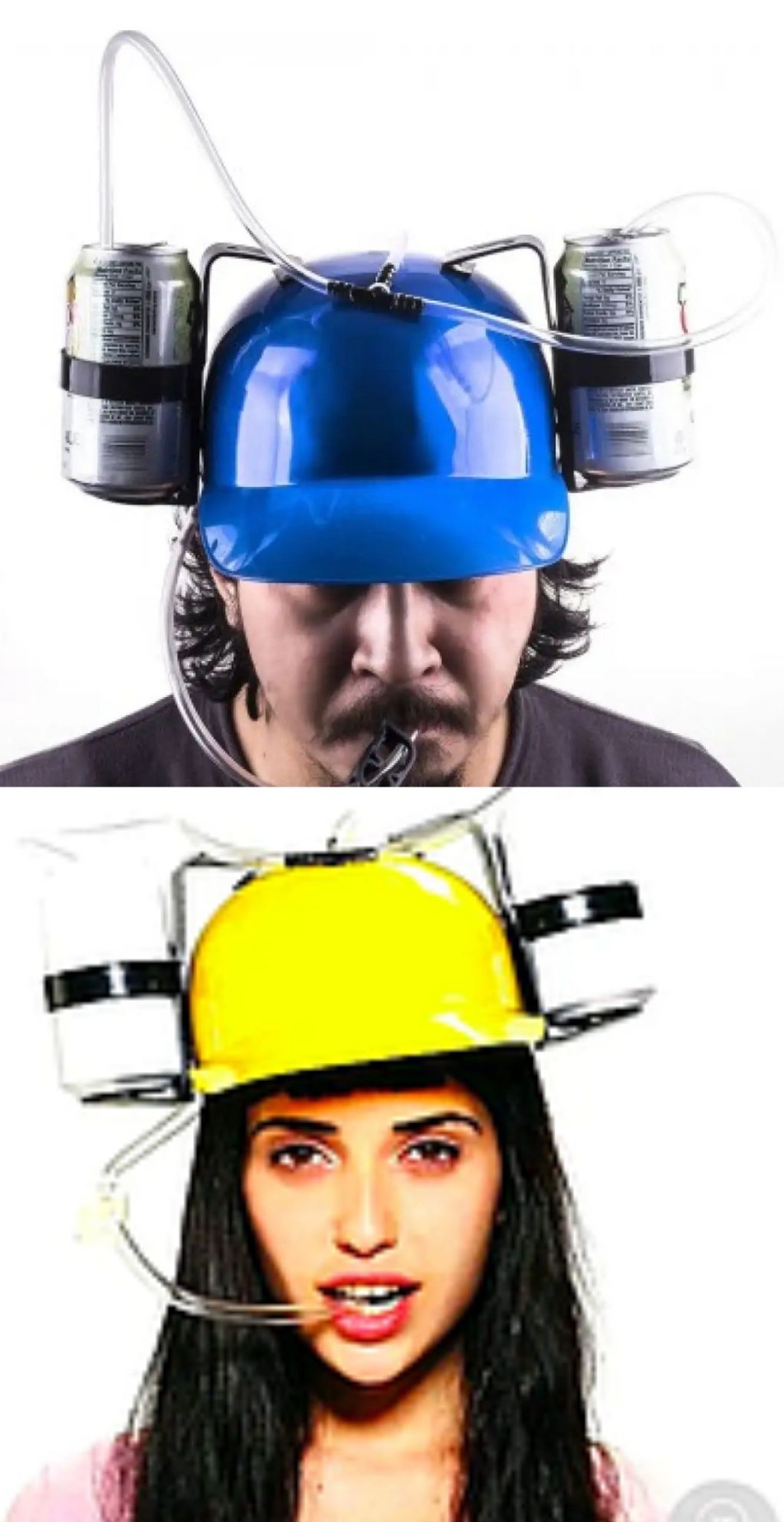 Шлем для пива 2 штуки Синий+Желтый Пивной шлем Пивная каска