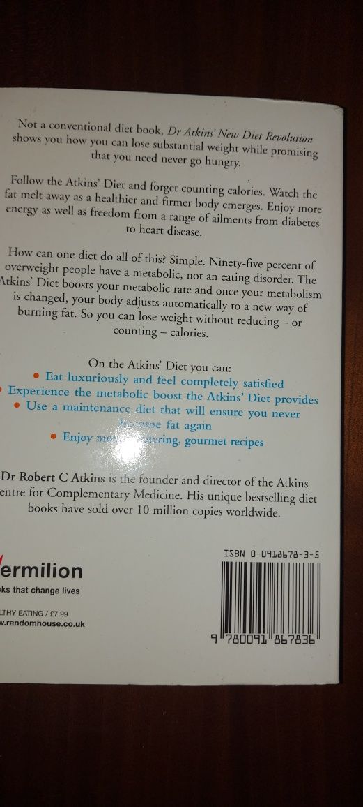 Dr. Atkins NEW DIET REVOLUTION wersja angielska  370 stron PRZEPISY