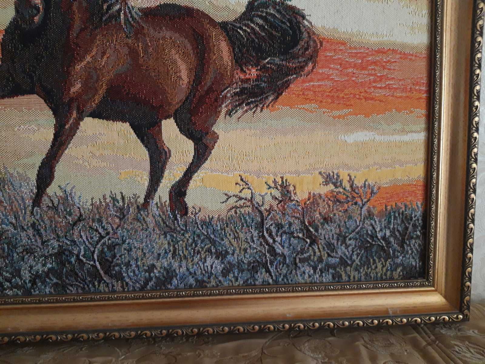 Картина в рамі "Конь-вогонь",гобелен, 60х80