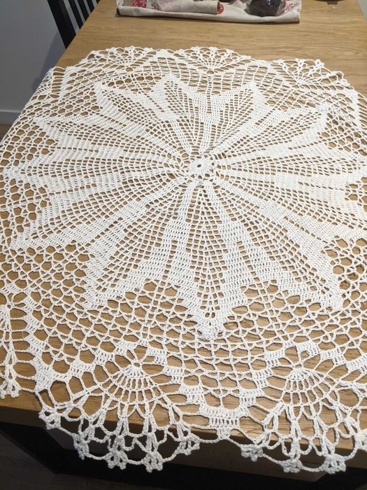 Obrus serweta szydełkowe rękodzieło serwetka okrągłe cacko śr100
