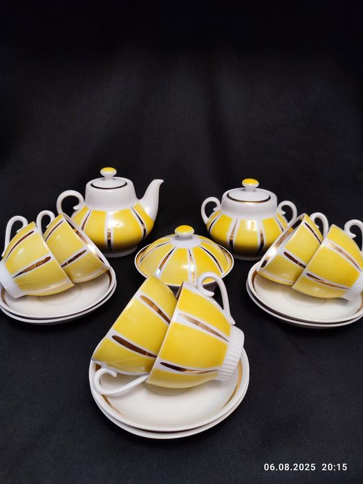 Чайный сервиз "Лимон"  Сумы, "Конфетти" Полонное. СССР ретро, винтаж.