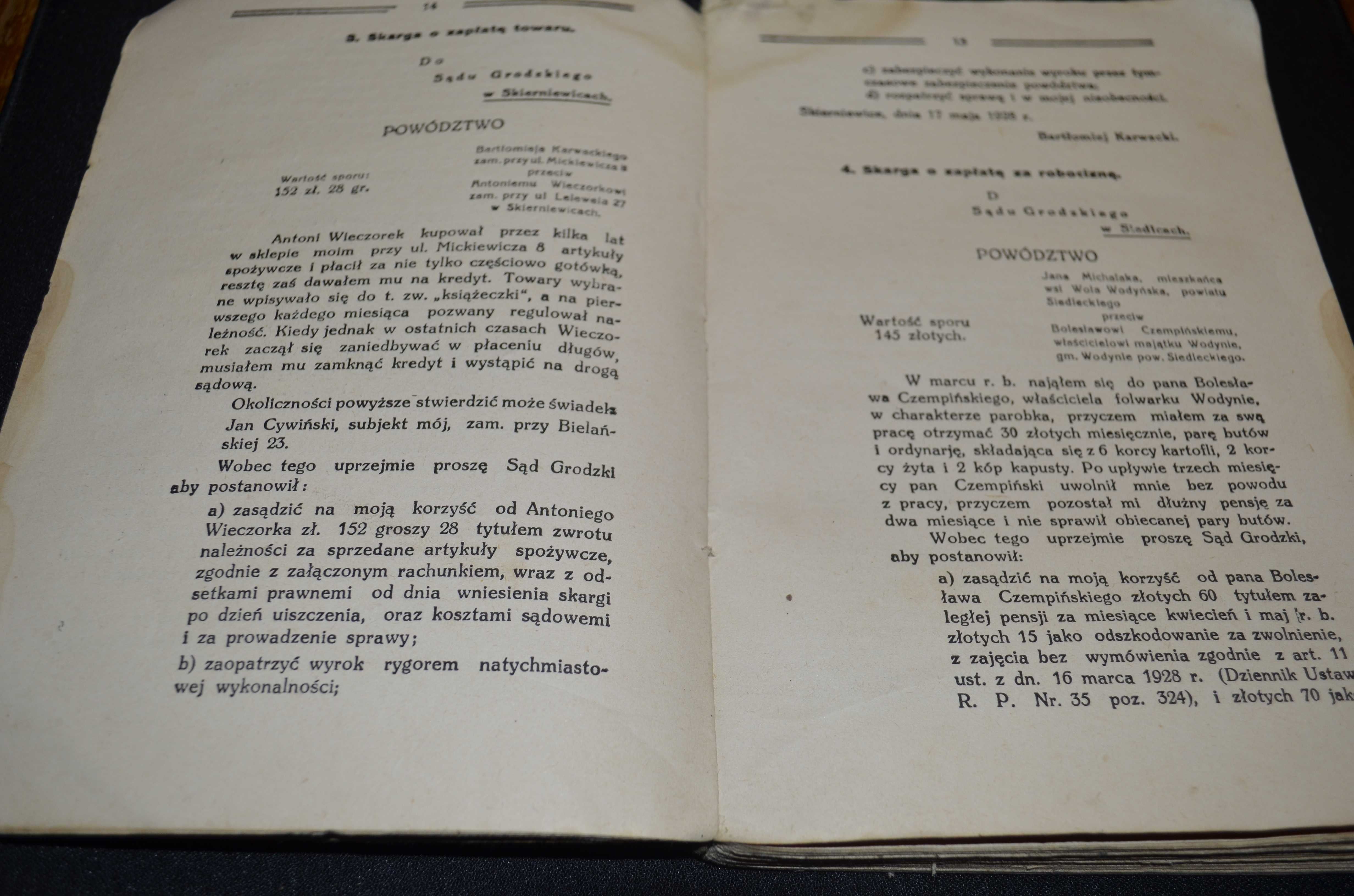 Sekretarz urzędowy : wzory podań w sprawach podatkowych, sądowych 1930