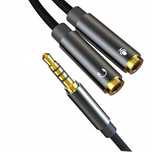 Kabel audio 2w1 adapter do telefonu laptopa jack 3,5mm/mikrofon 23cm