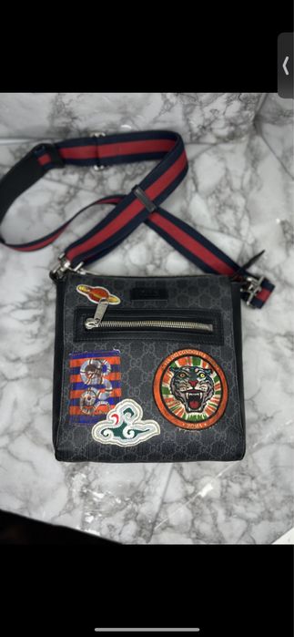 Сумка органайзер кожаная через плече Gucci оригинал номерная