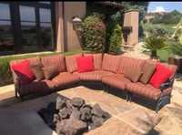 Sofa ogrodowa super wygodna metalowa rama plus poduszki